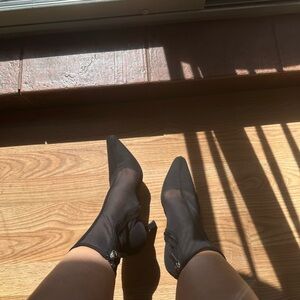 Elegant Black Mesh Ankle Boots